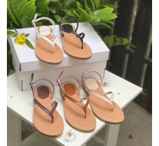 Dép Xỏ Ngón Nữ Đen Phối Vàng Đính 